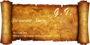 Grosser Imre névjegykártya